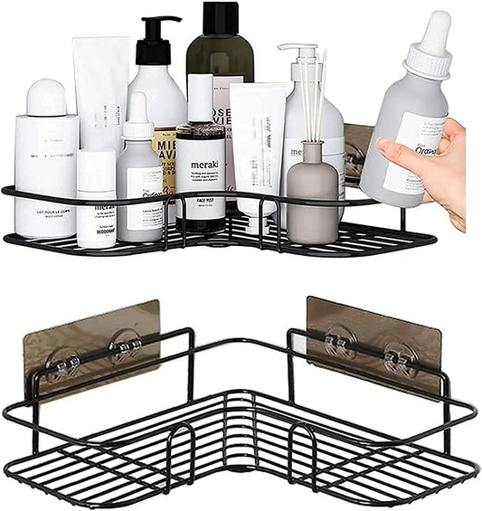 Aluminum Alloy Bathroom Shelf Without Drilling Bathroom Accessories Shampoo Rack Toilet Corner Wall Mounted Shower Shel